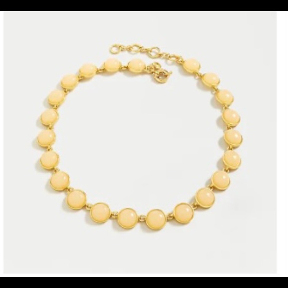 New J. Crew gumdrop necklace with honey brown stones. Comes with bag!